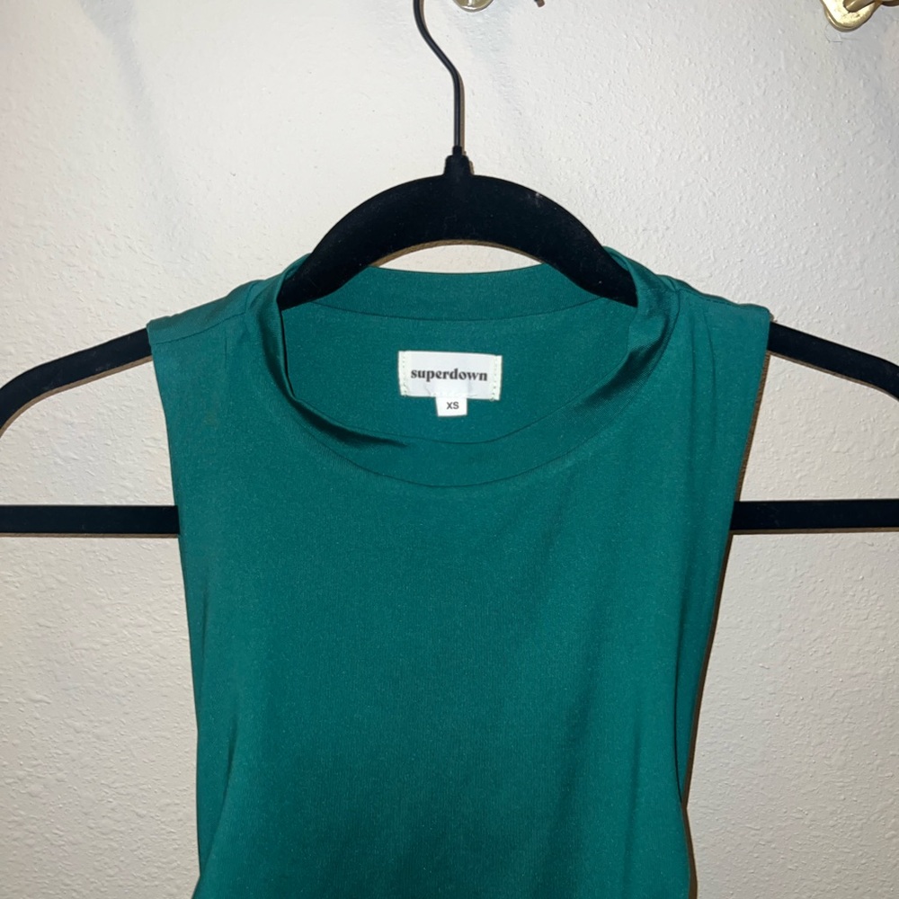 Superdown Green Ruched Halter Mini Dress - Picture 3 of 4